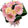 букет из кремовых роз и розовых гербер. Боливия